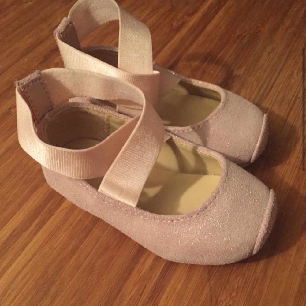 Janie and Jack pink shimmer ballet flats